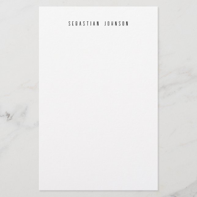 Modern Minimalist Personalized Name Stationery (Front)