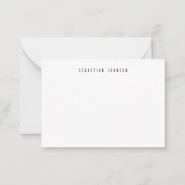 Modern Minimalist Personalized Name Stationery Card (Front)
