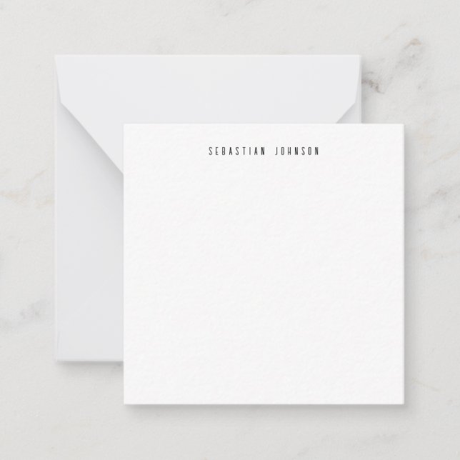Modern Minimalist Personalized Name Stationery Card (Front)
