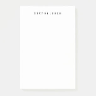 Modern Minimalist Personalized Name Stationery Post-it Notes