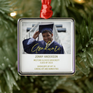 Modern Minimalist Photo and Script Metal Tree Decoration