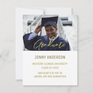 Modern Minimalist Photo and Script RSVP Card