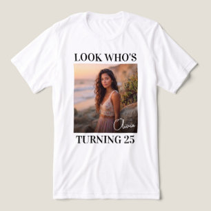 Modern Minimalist Photo Birthday Tri-Blend Shirt
