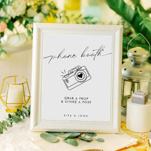 Modern Minimalist Photo Booth Wedding Sign