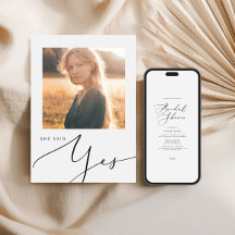 Modern Minimalist Photo Bridal Shower invitation