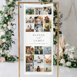 Modern Minimalist Photo Collage Wedding Banner<br><div class="desc">Create your own personalised wedding banner showcasing some of your favourite moments together. This banner sign features a modern 18 photo collage grid alongside custom names,  wedding date,  location and other text in elegant minimalist typography.</div>