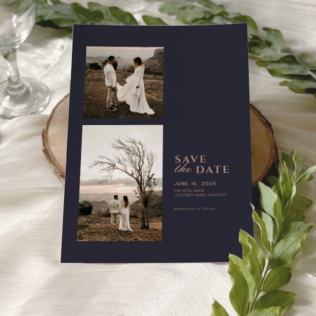 Modern Minimalist Photo Collage Wedding Save The Date (Creator Uploaded)