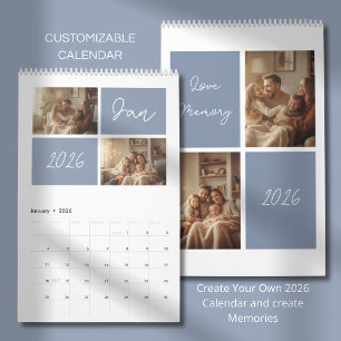 Modern Minimalist Photo Custom Design Calendar