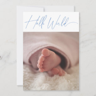Modern Minimalist Photo Customise Colour Baby Announcement