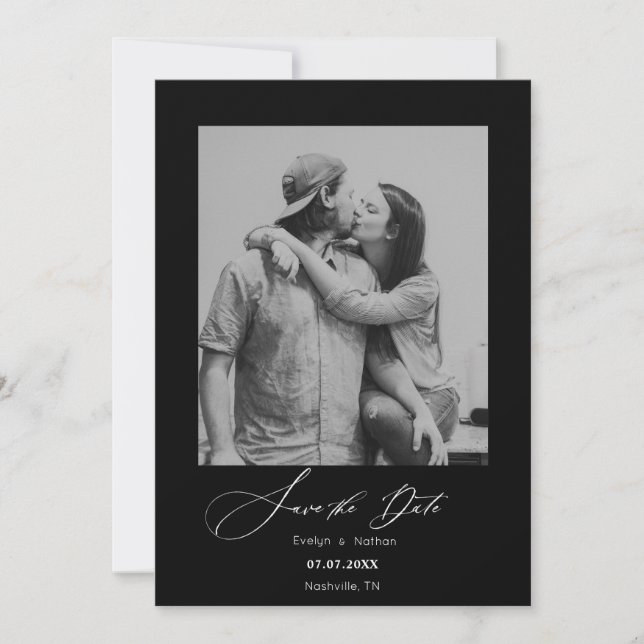 Modern Minimalist Photo Design Save The Date (Front)