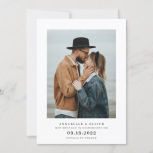 Modern Minimalist Photo Engagement Announcement