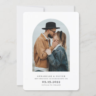 Modern Minimalist Photo Engagement  Announcement