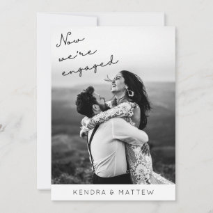 Modern Minimalist Photo Engagement Party Invitation