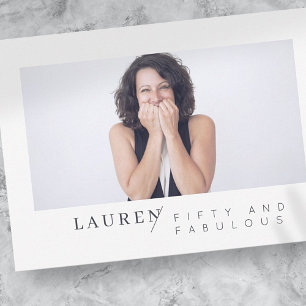 Modern Minimalist Photo Fifty & Fabulous Birthday