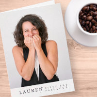 Modern Minimalist Photo Fifty & Fabulous Birthday