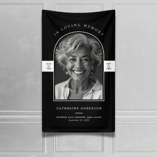 Modern Minimalist Photo Funeral/Memorial Service Banner