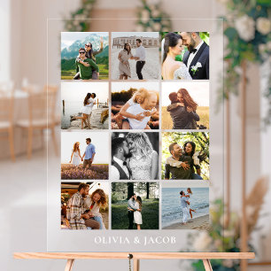 Modern Minimalist Photo Gallery Wedding Acrylic Sign