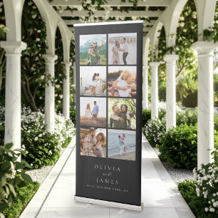 Modern Minimalist Photo Gallery Wedding Retractable Banner