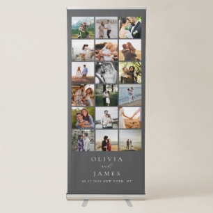 Modern Minimalist Photo Gallery Wedding Retractable Banner