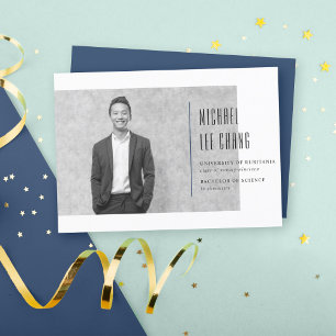 Modern Minimalist Photo Graduation Announcement