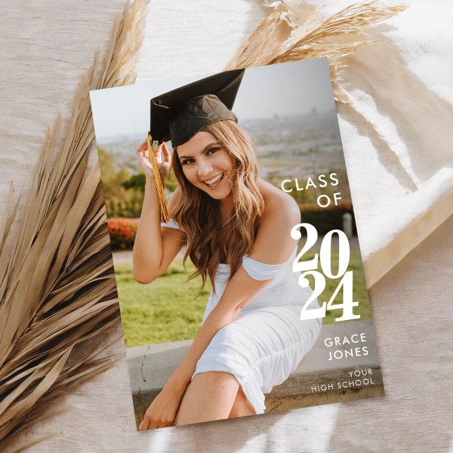 Modern Minimalist Photo Graduation Announcement (Creator Uploaded)