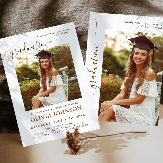 Modern Minimalist Photo Graduation Announcement (Creator Uploaded)