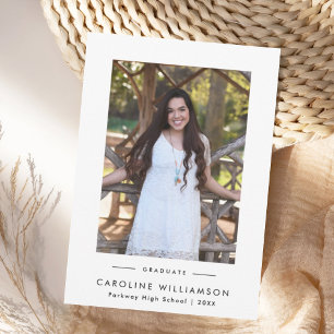 Modern Minimalist Photo Graduation Invitation