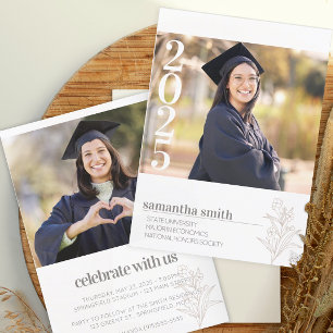 Modern Minimalist Photo Graduation Invitation