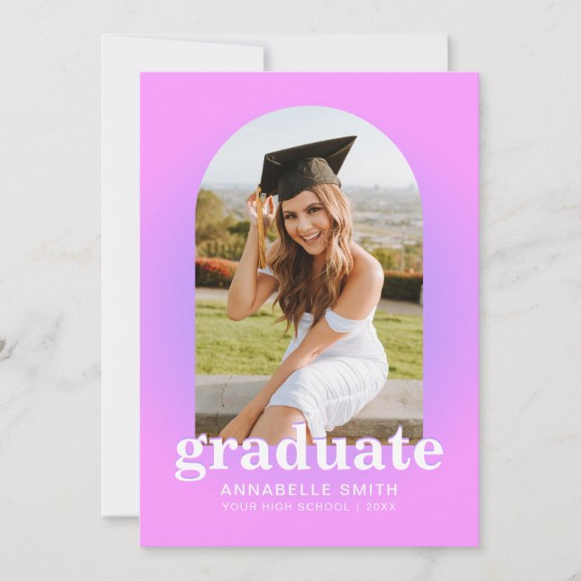 Modern Minimalist Photo Graduation Invitation (Front)
