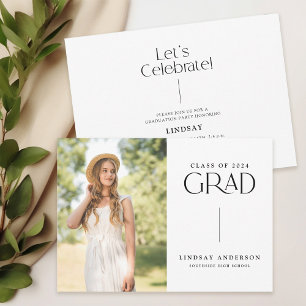 Modern Minimalist Photo Graduation Party Invitation
