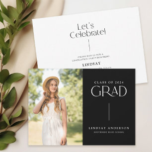 Modern Minimalist Photo Graduation Party Invitation