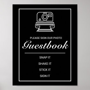 Modern Minimalist Photo Guest Book Wedding Sign