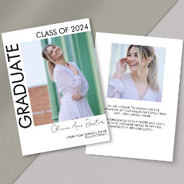 Modern Minimalist Photo High School Graduation Announcement