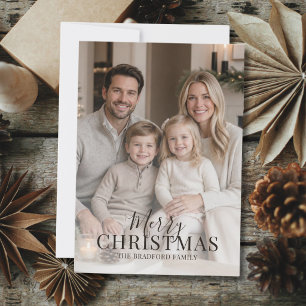 Modern Minimalist Photo Holiday Christmas Card