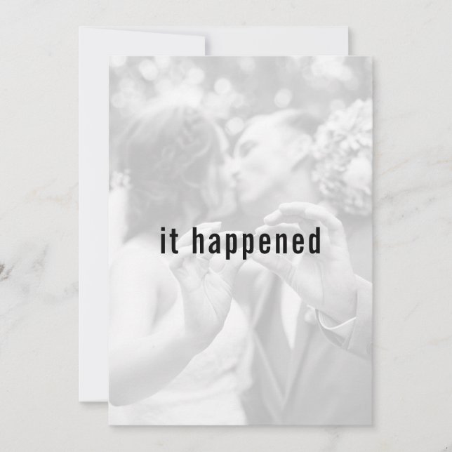 Modern Minimalist Photo Just Married Reception Invitation (Front)
