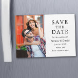 Modern Minimalist Photo Magnetic Save The Date<br><div class="desc">Modern Minimalist Simple Couple Photo Engagement Announcement Save The Date Magnet Card</div>