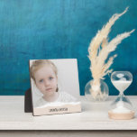 Modern Minimalist Photo & Perosnalized Text Pink Plaque<br><div class="desc">Modern Minimalist Photo & Perosnalized Text Pink</div>
