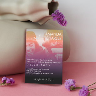 Modern minimalist photo QR code Invitation