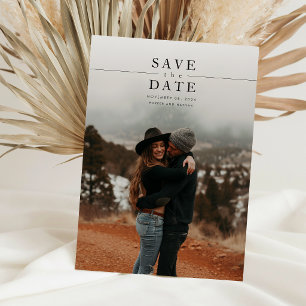 Modern Minimalist Photo QR Code Wedding Invitation