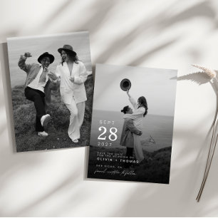 Modern & Minimalist Photo Save The Date Card