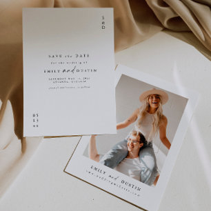 Modern Minimalist Photo Save The Date Card
