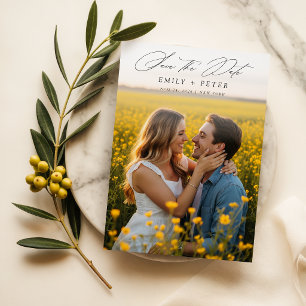 Modern Minimalist Photo Save the Date Invitation