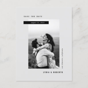 Modern Minimalist Photo Save the Date Postcard