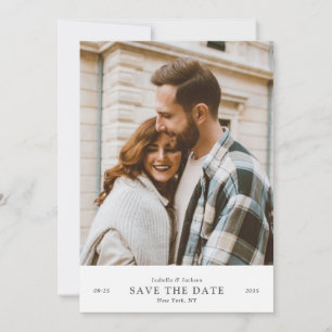 Modern Minimalist Photo Save the Date Two Sided