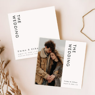 Modern Minimalist Photo Square Wedding Invitation
