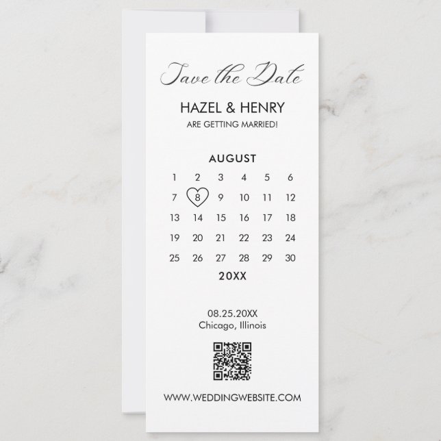 Modern Minimalist Photo Strip  Save The Date (Back)