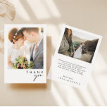 Modern Minimalist Photo Thank You Card<br><div class="desc">This modern minimalist photo thank you card is perfect for your classy boho wedding. Its simple, unique abstract design accompanied by a contemporary minimal script and gold colour palette gives this product a feel of elegant formal luxury while staying simplistic, chic bohemian. Keep it as is, or choose to personalise...</div>