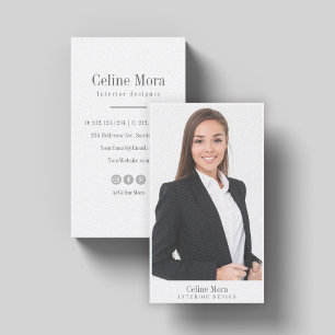 Modern Minimalist Photo Typography Business Card