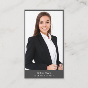 Modern Minimalist Photo Typography Business Card