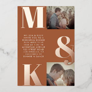 Modern Minimalist Photo Wedding Bold Monogram